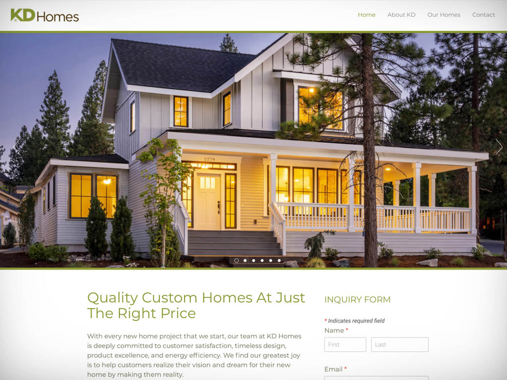 KD Homes website