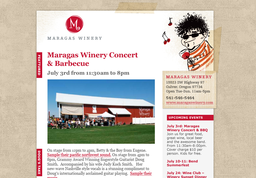 Maragas Winery Email Newsletter
