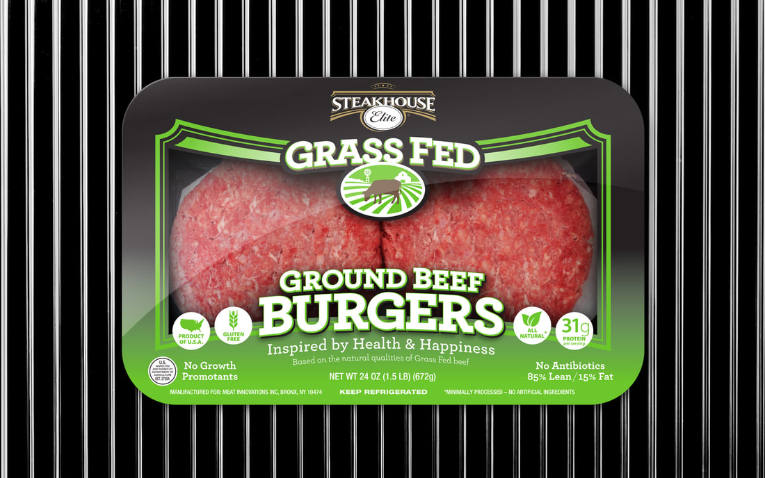 Steakhouse Eilte Grass Fed Burger Label